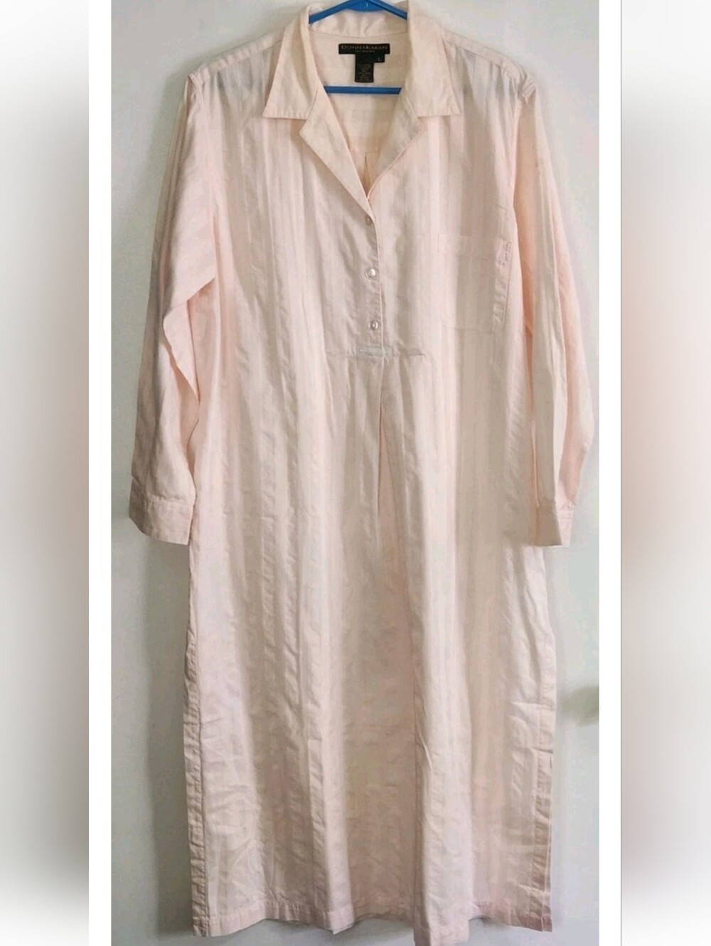 dkny Donna Karan Intimates nightgown Nightshirt Pink Longsleeve Size L